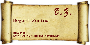 Bogert Zerind névjegykártya